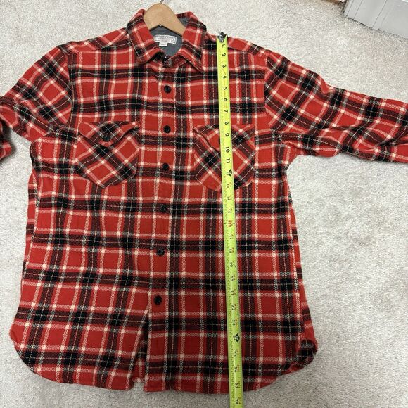 Vintage Wallace And Barnes Red Thick Overshirt Shirt Jacket Workwear - Picture 9 of 11